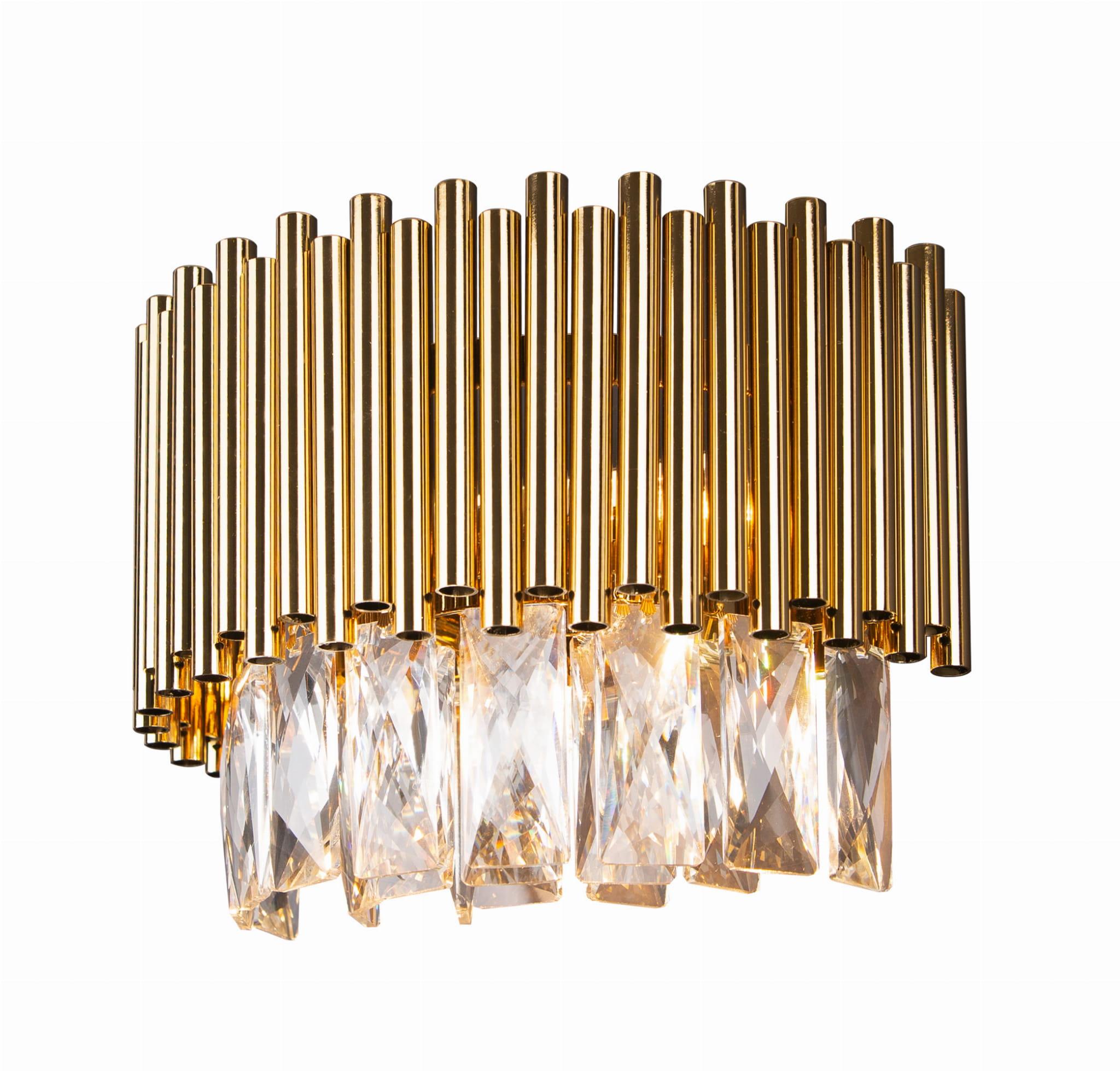 KINKIET VIVID glamour ze złotą oprawą i szklanymi elementami, kryształowy