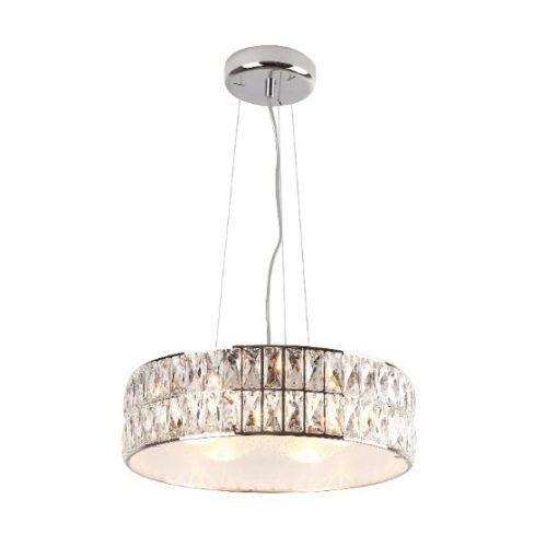 LAMPA WISZĄCA BRILANCE glamour z metalowo-szklanym kloszem mała, kryształowa