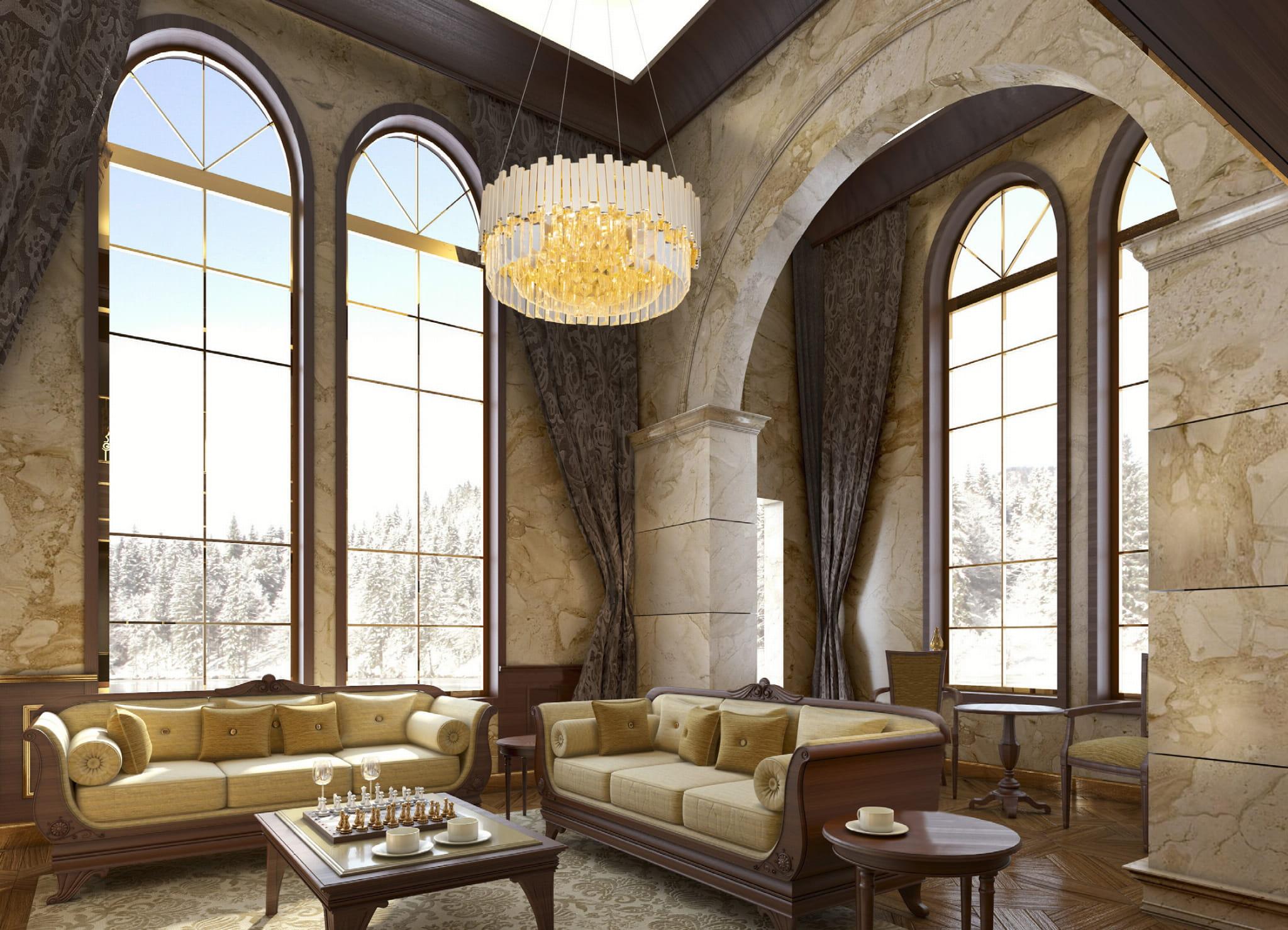 LAMPA WISZĄCA CALZO glamour ze złotą oprawą i kryształami, piękna