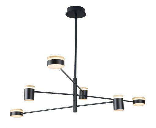 LAMPA WISZĄCA COUGAR loftowa czarna z elementami drewna, designerska