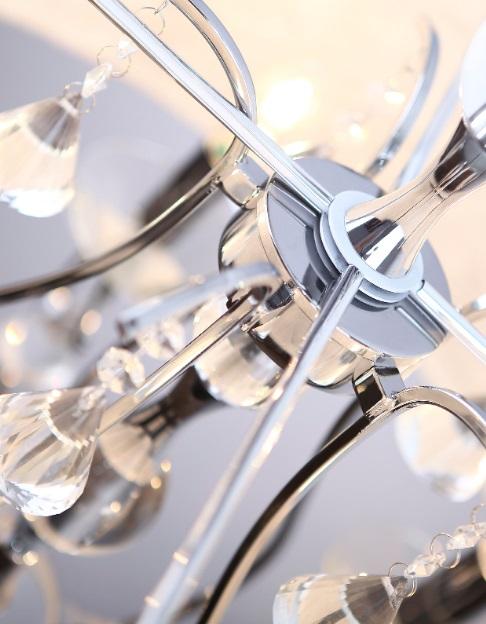 LAMPA WISZĄCA LISSE klasyczna ze srebrną oprawą i szklanymi kryształami