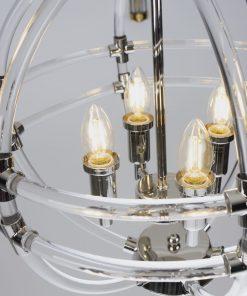 LAMPA WISZĄCA NOTINGHAM styl hampton szklano-metalowy sferyczny klosz