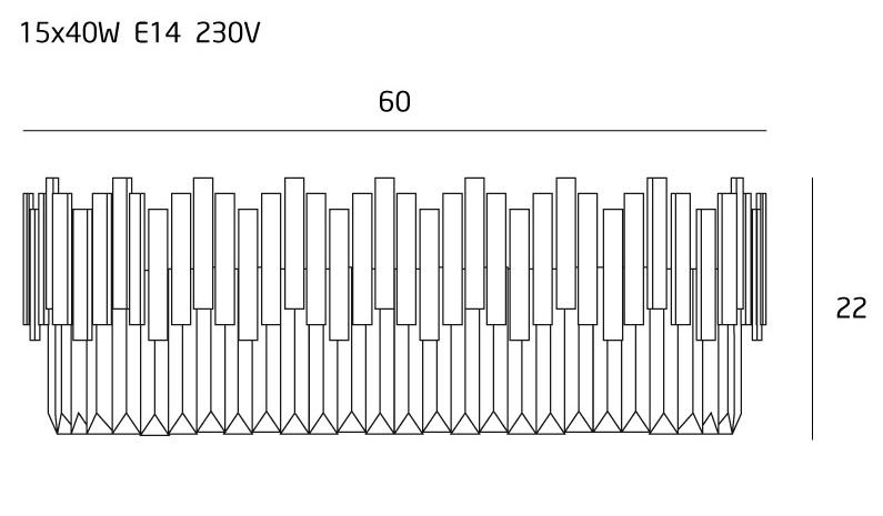 PLAFON CALZO glamour ze złotą oprawą i kryształami duży, wymiary
