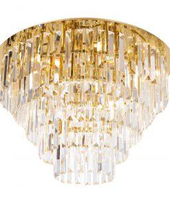 PLAFON WALES glamour ze złotą podstawą i szklanymi elementami