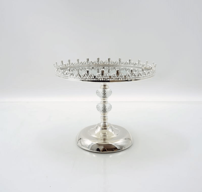 PATERA metalowo-szklana w srebrnym kolorze glamour PATERA metalowo-szklana w srebrnym kolorze glamour