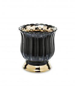 DONICZKA ceramiczna nowoczesna czarno-złota mała