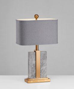 LAMPA STOŁOWA marmurowa podstawa ze złotymi elementami art deco stylowa