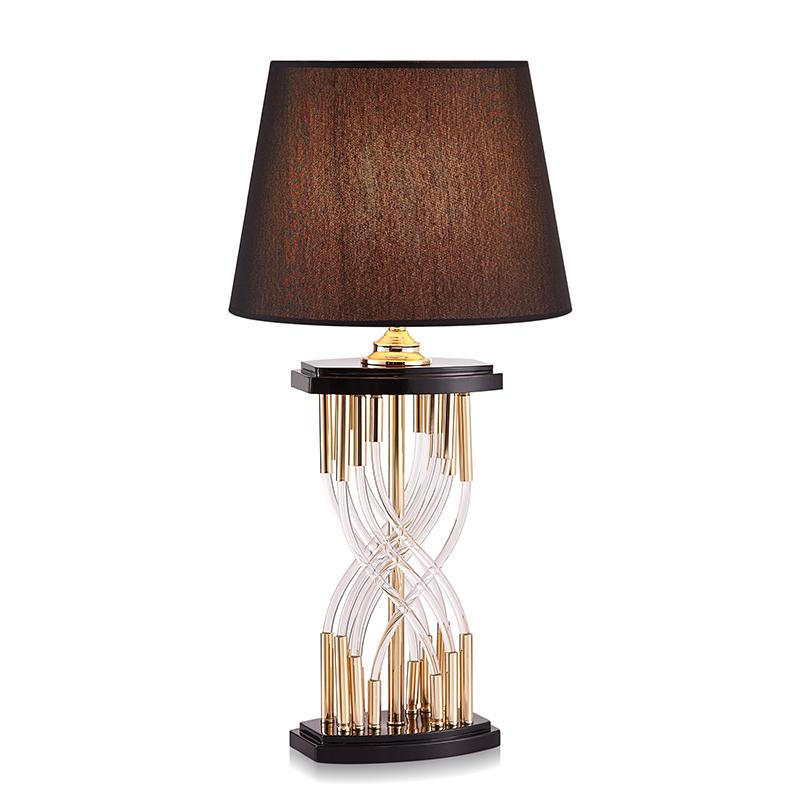 LAMPA STOŁOWA nowoczesna z metalowo-kryształową podstawą elegancka