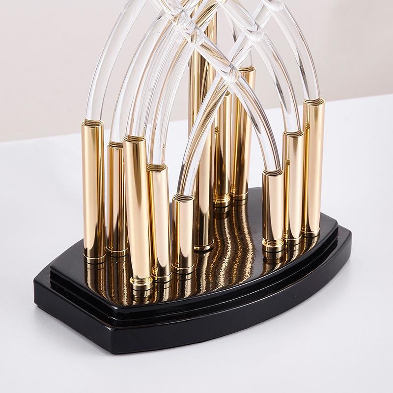 LAMPA STOŁOWA nowoczesna z metalowo-kryształową podstawą wyjątkowa