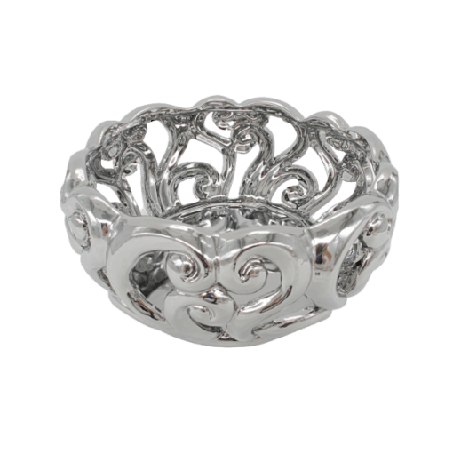 PATERA ceramiczna srebrna art deco