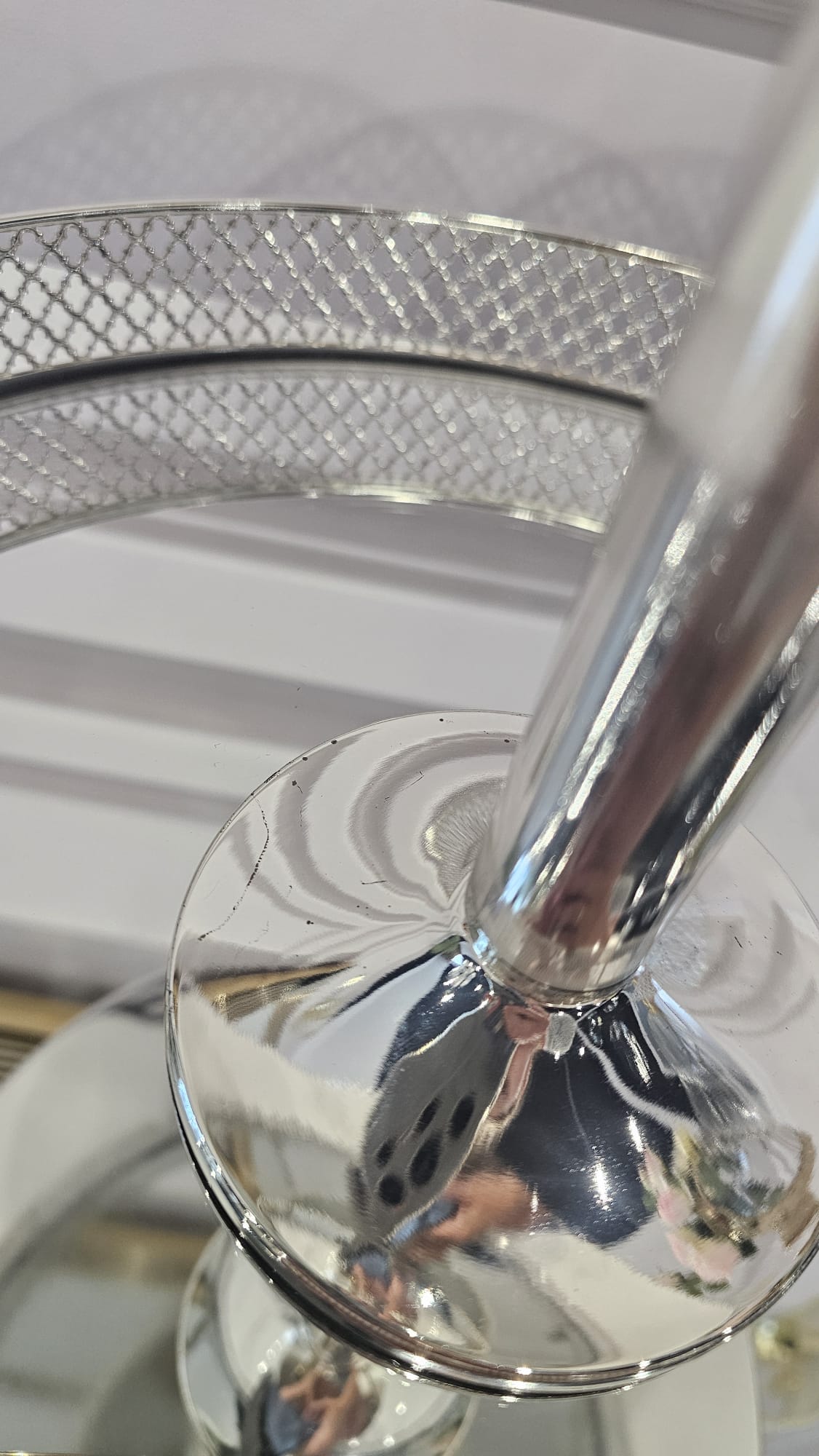 PATERA klasyczna dwupoziomowa metalowa w srebrnym kolorze, premium