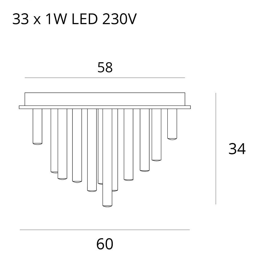 PLAFON NOVI metalowy złoty glamour duży wymiary