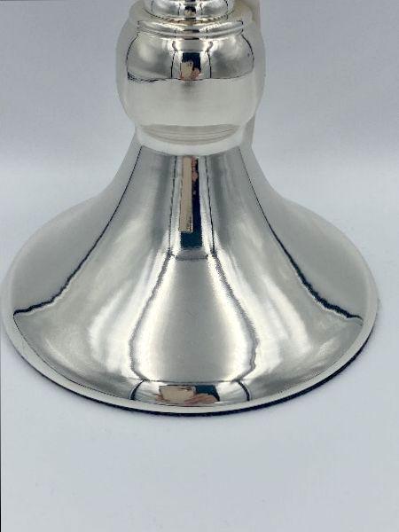 ŚWIECZNIK nowoczesny metalowo-szklany srebrny piękny
