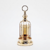 Świecznik metalowo-szklany ze złotym wykończeniem art deco33cm