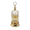 Świecznik metalowo-szklany ze złotym wykończeniem art deco37cm