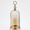 Świecznik metalowo-szklany ze złotym wykończeniem art deco43cm