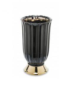 WAZON ceramiczny glamour czarno-złoty