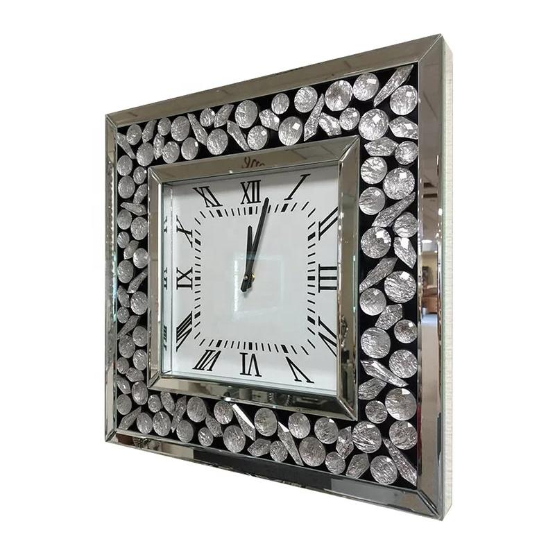 ZEGAR ścienny nowoczesny zdobiony kryształkami glamour