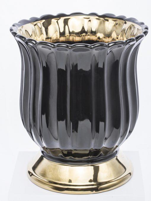 DONICZKA ceramiczna czarno-złota glamour, piękna