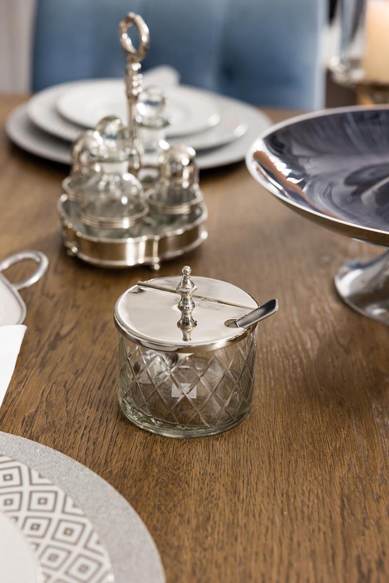 CUKIERNICA z łyżeczką srebrna2 CUKIERNICA z łyżeczką srebrna elegancka