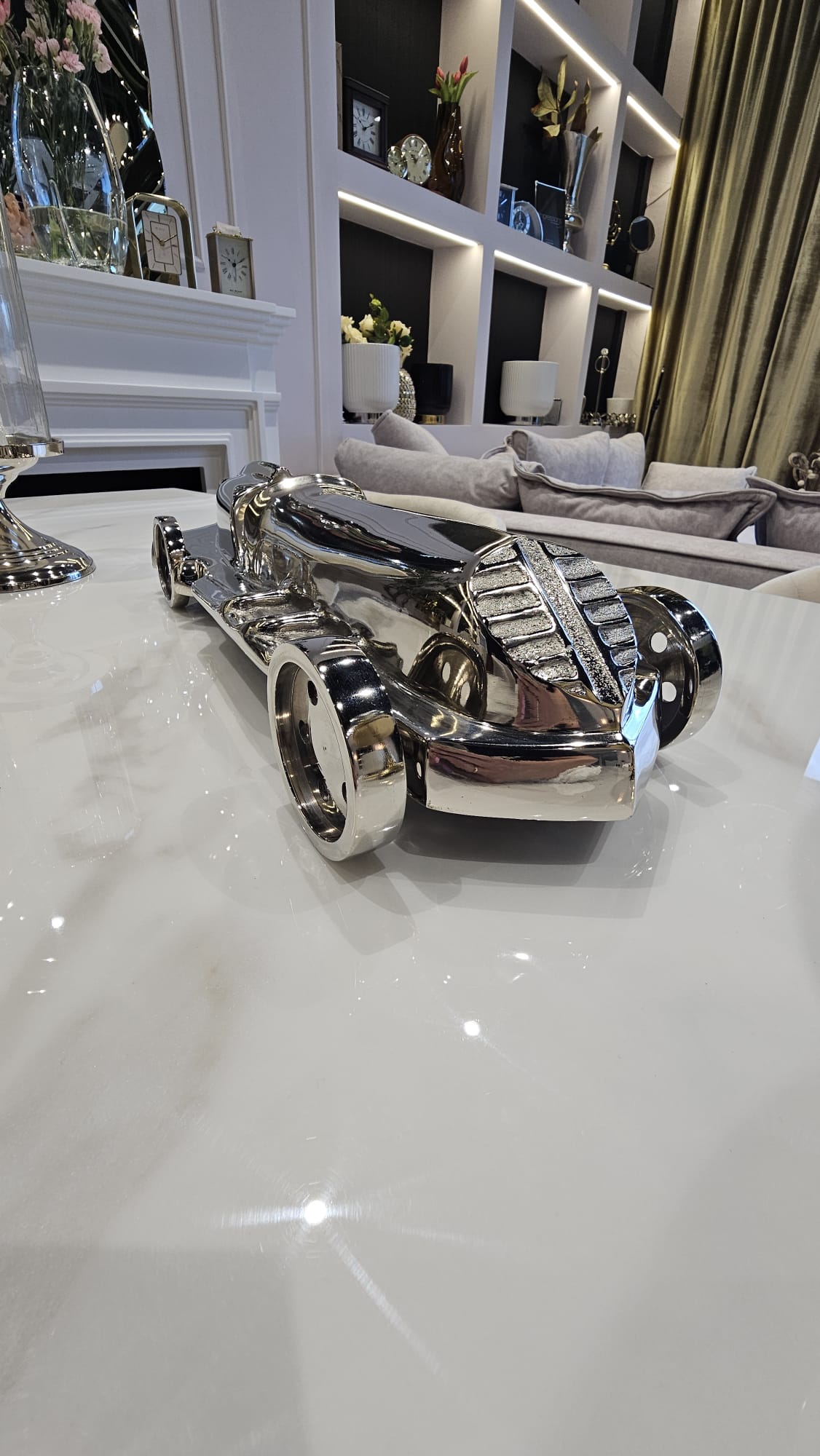 FIGURKA samochodu srebrna z niklu, ekskluzywne FIGURKA samochodu srebrna z niklu, ekskluzywne