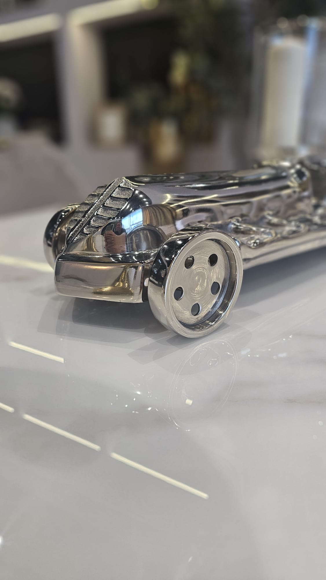 FIGURKA samochodu srebrna z niklu, wyjątkowe FIGURKA samochodu srebrna z niklu, wyjątkowe