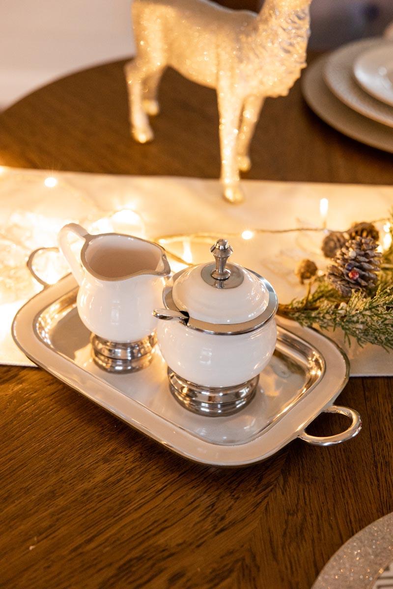 KOMPLET CUKIERNICA I MLECZNIK razem z tacką3 KOMPLET CUKIERNICA I MLECZNIK razem z tacką elegancki