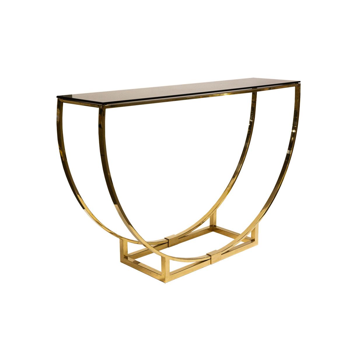 KONSOLA złoto-czarna ze stali nierdzewnej nowoczesna