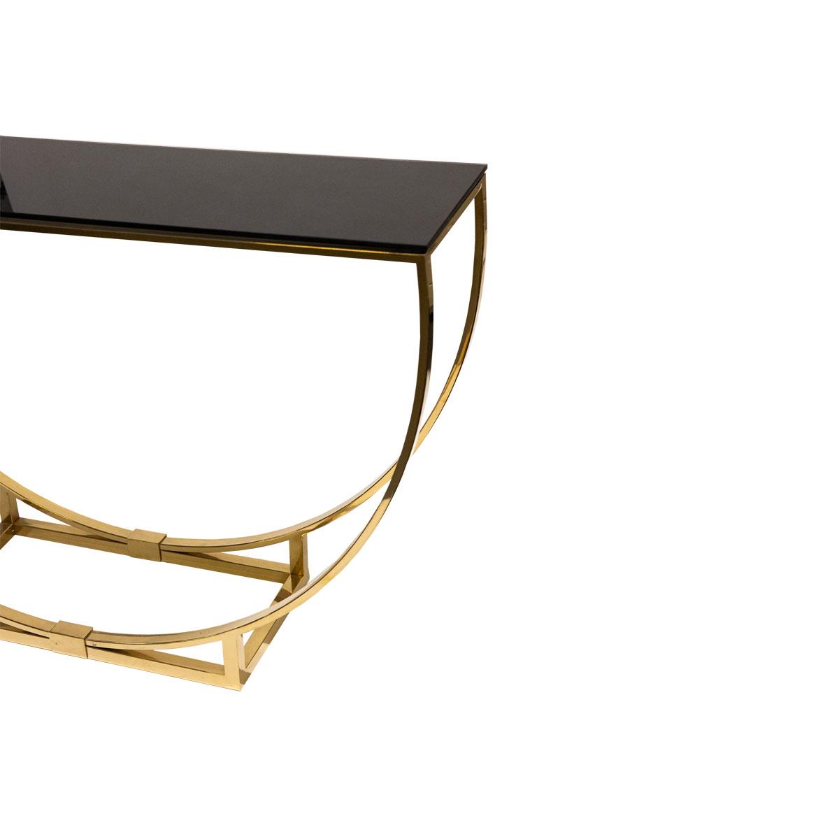 KONSOLA złoto-czarna ze stali nierdzewnej nowoczesna elegancka