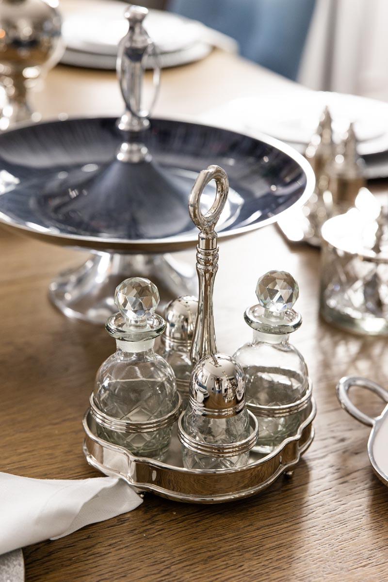 PRZYPRAWNIK z niklu, zestaw pojemników na stół