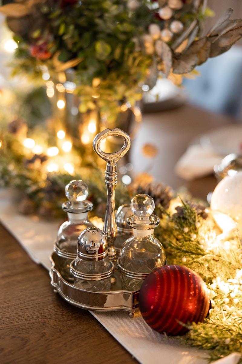 PRZYPRAWNIK z niklu, zestaw pojemników na stół wyjątkowy