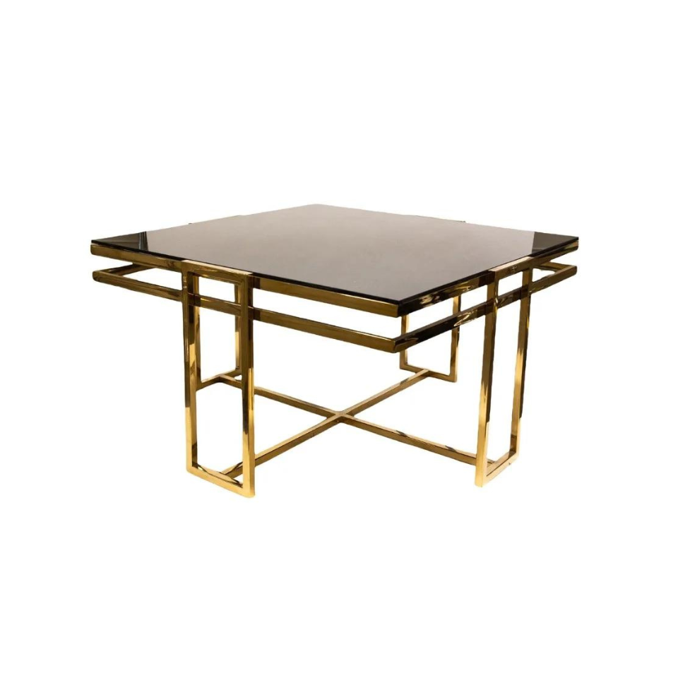 STOLIK KAWOWY złoty ze stali nierdzewnej styl glamour