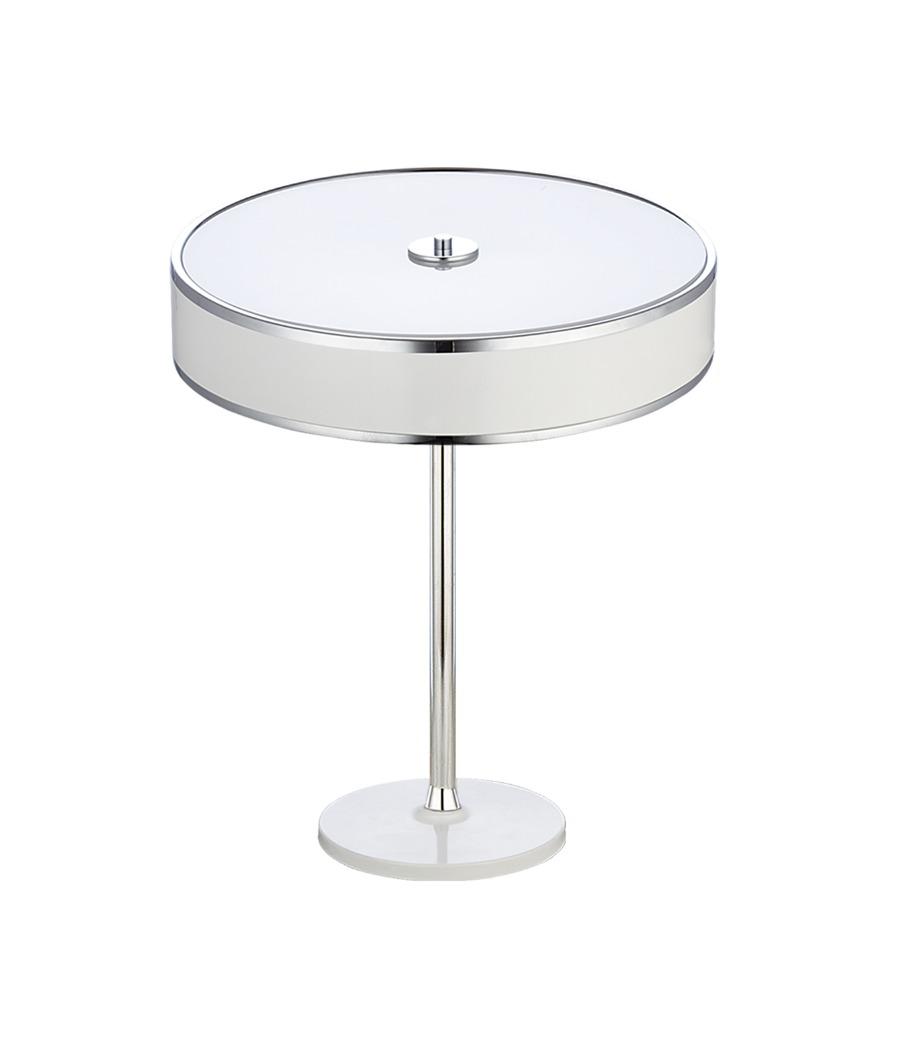 LAMPA STOŁOWA metalowo-szklana biały okrągły klosz styl nowoczesny LAMPA STOŁOWA metalowo-szklana biały okrągły klosz styl nowoczesny