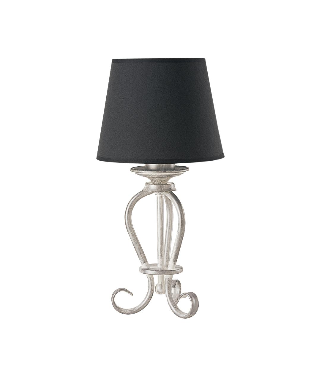 LAMPA STOŁOWA srebrna grafitowy abażur styl klasyczny LAMPA STOŁOWA srebrna grafitowy abażur styl klasyczny
