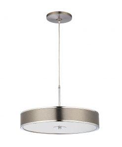 LAMPA WISZĄCA metalowo-szklana srebrny okrągły klosz styl nowoczesny duża