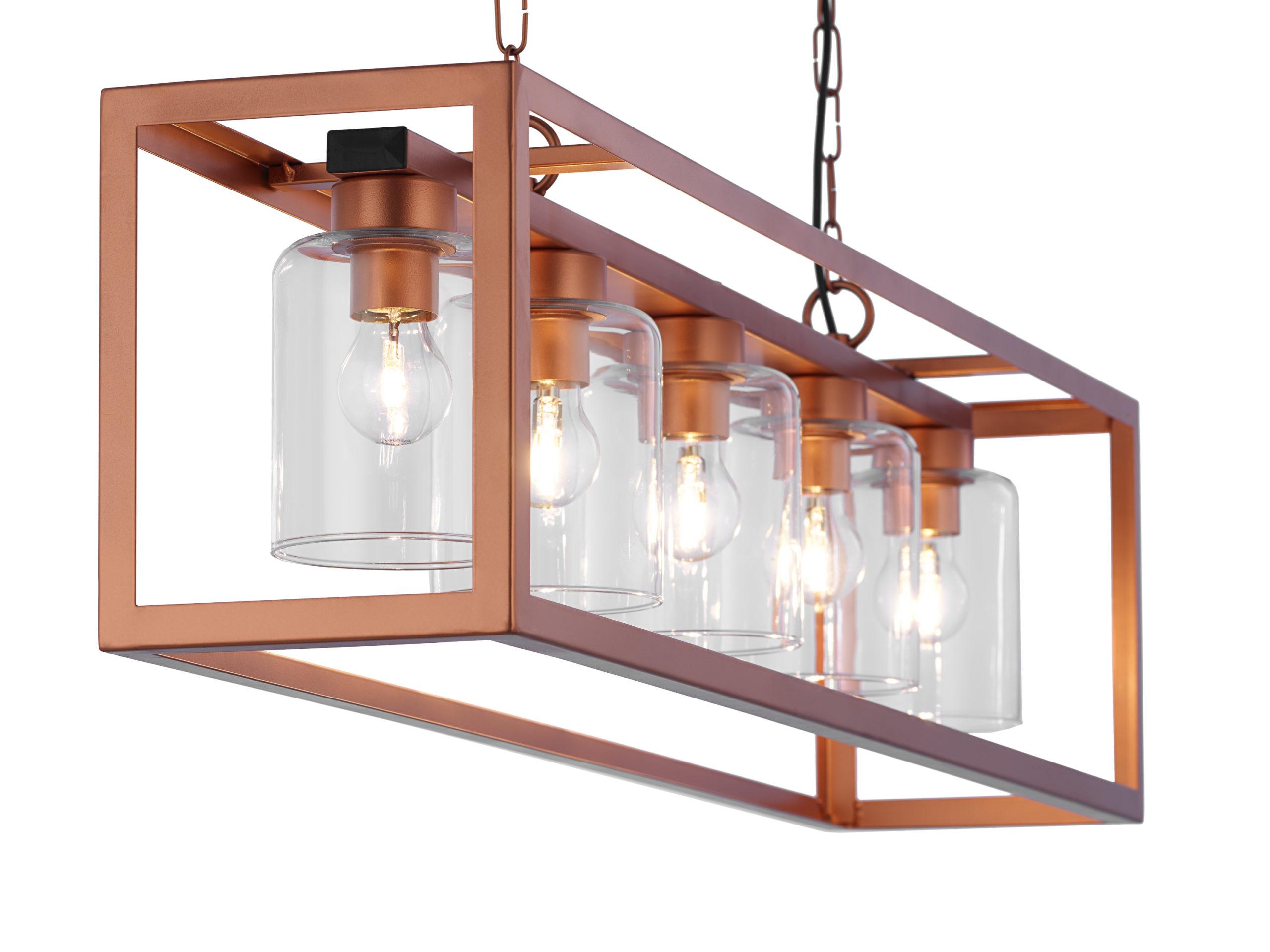 LAMPA WISZĄCA pięciopunktowa metalowo-szklana styl loft MACARI MC 5 Jupiter