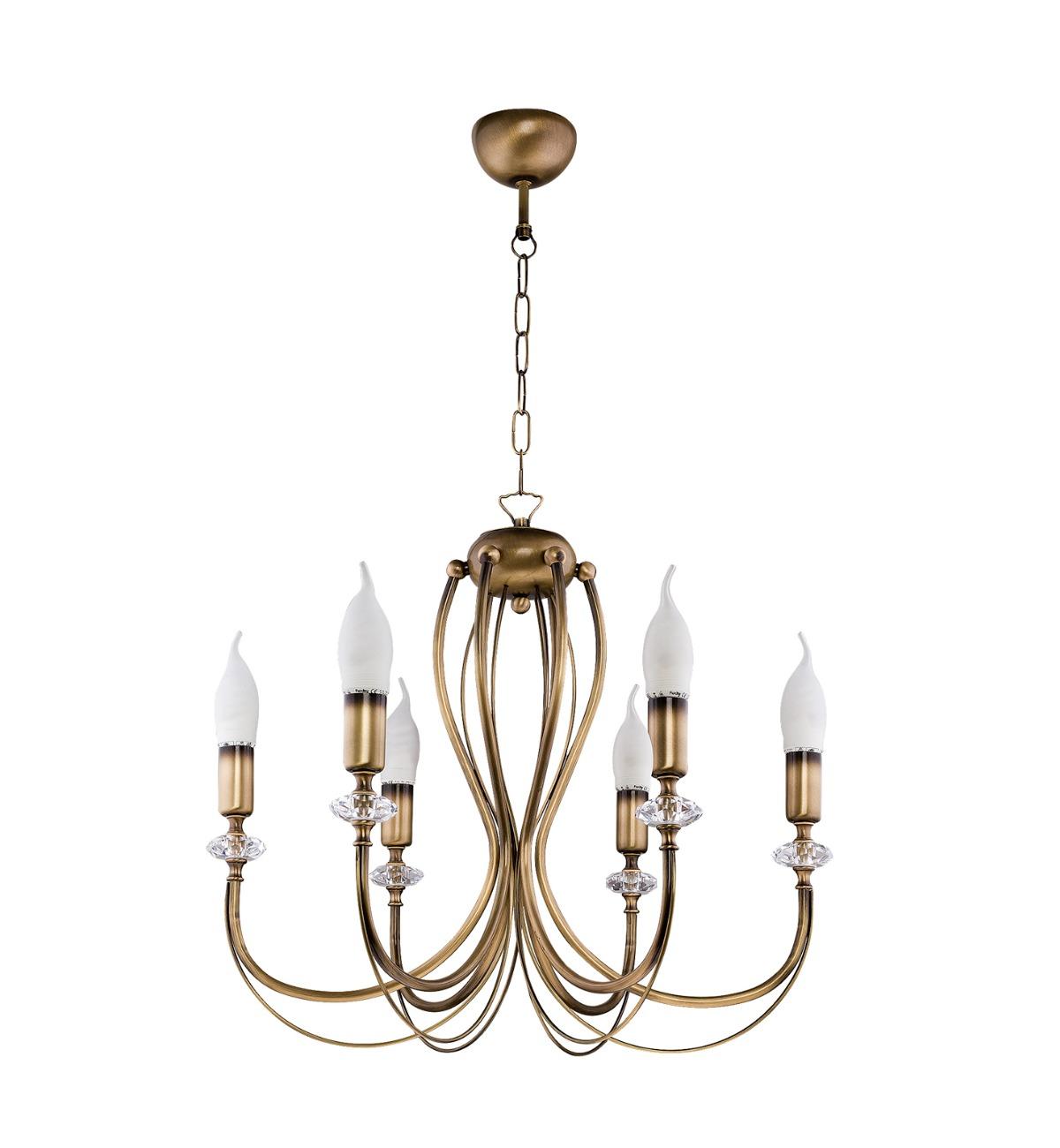 LAMPA WISZĄCA sześciopunktowa metalowa patynowy mosiądz styl klasyczny LAMPA WISZĄCA sześciopunktowa metalowa patynowy mosiądz styl klasyczny