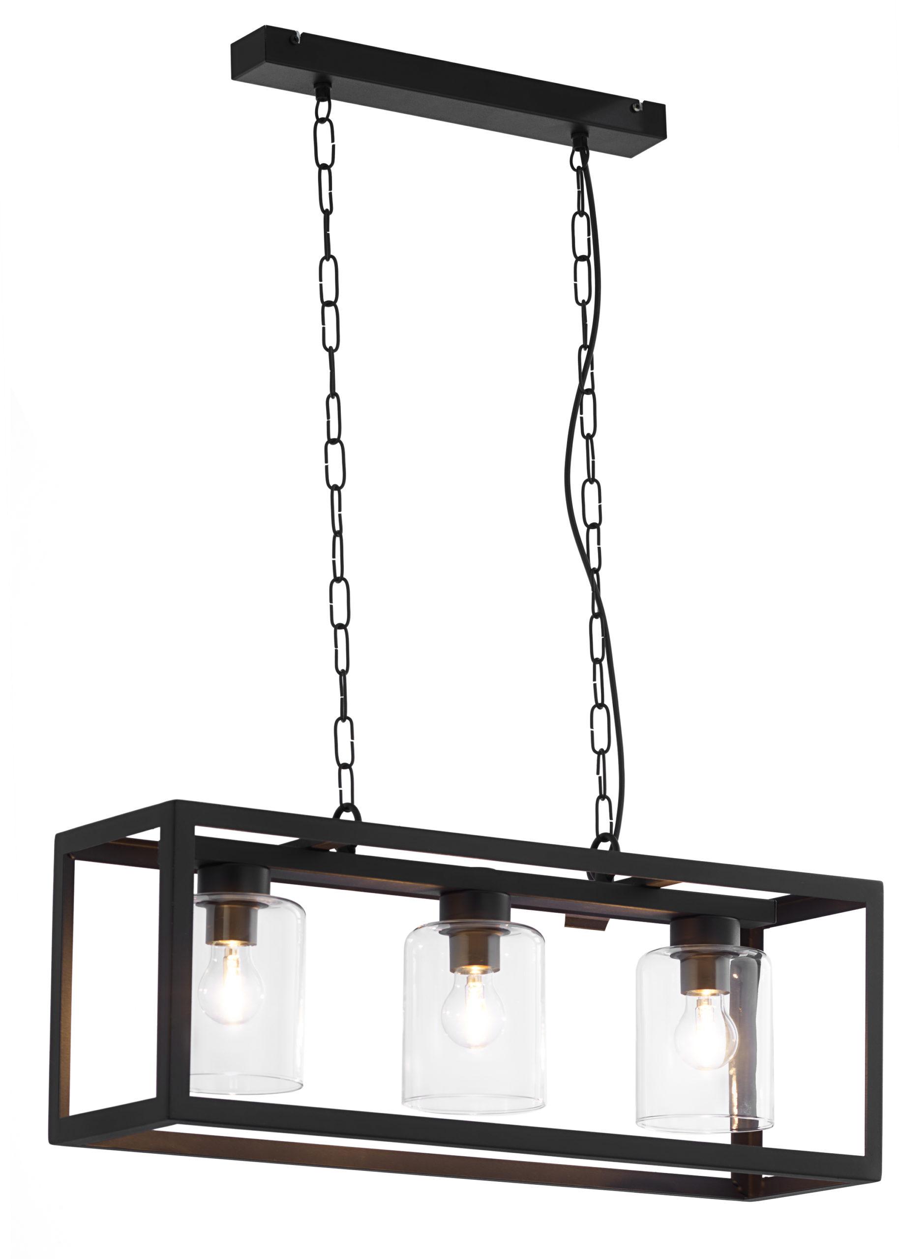 LAMPA WISZĄCA trzypunktowa metalowo-szklana styl loft MACARI MC 3 Jupiter