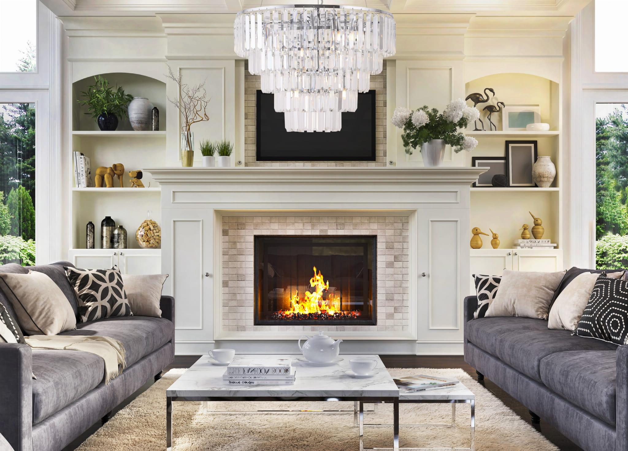 LAMPA WISZĄCA WALES szklano metalowa chrom styl glamour XL ekskluzywna