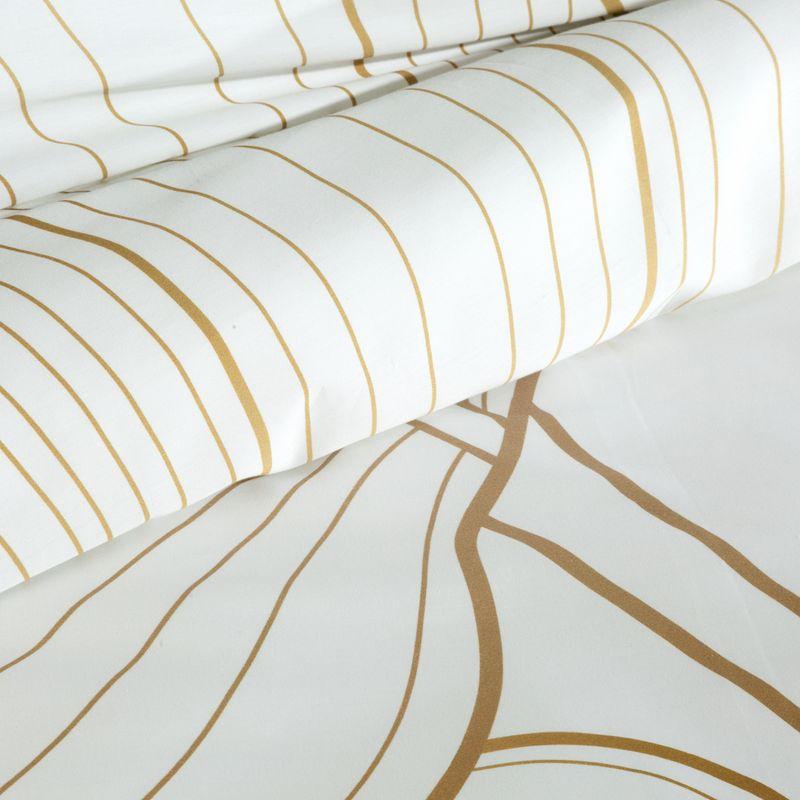 KOMPLET POŚCIELI 160x200 cm makosatyna biała wzór 1 ekskluzywny