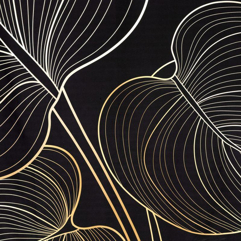 KOMPLET POŚCIELI 160x200 cm makosatyna czarna wzór 1 ekskluzywny