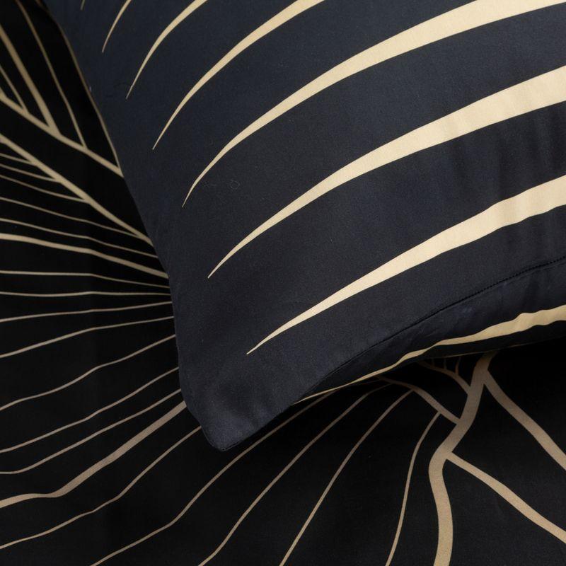 KOMPLET POŚCIELI 160x200 cm makosatyna czarna wzór 1 glamour