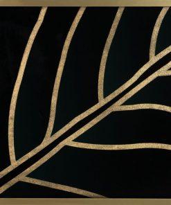 OBRAZ W RAMIE z nadrukiem 53 X 53 cm ciemnozielony, złoty ścienny