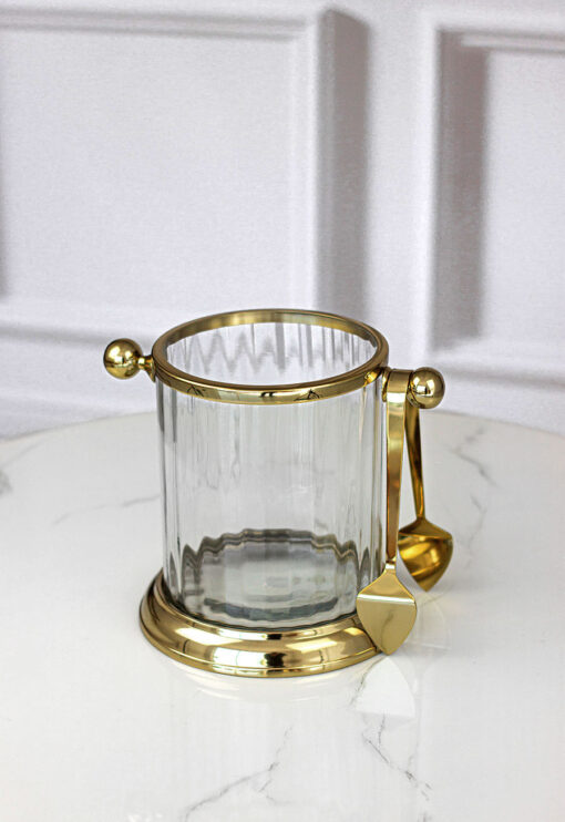COOLER szklany ze złotymi elementami glamour