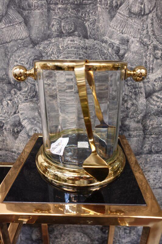 COOLER szklany ze złotymi elementami glamour piękny COOLER szklany ze złotymi elementami glamour piękny