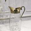 DZBANEK szklany z metalową złotą rączką glamour