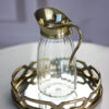 DZBANEK szklany z metalową złotą rączką glamour