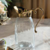 DZBANEK szklany z metalową złotą rączką glamour