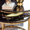 PATERA DEKORACYJNA złota w kształcie liścia styl glamour, dekoracyjna