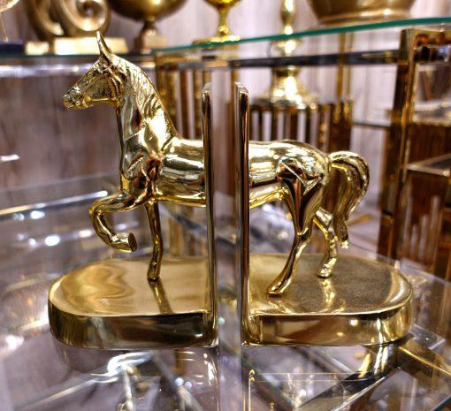 PODPÓRKA DO KSIĄŻEK z figurką konia złota glamour ekskluzywna